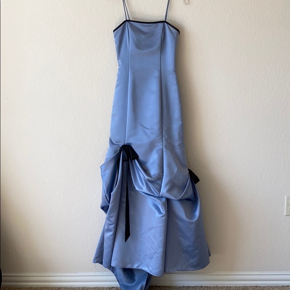 Jessica McClintock Blue Satin Prom Dress